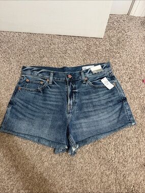 NWT Gap Women's Medium Wash Frayed Hem Distressed Denim Shorts Size 29
